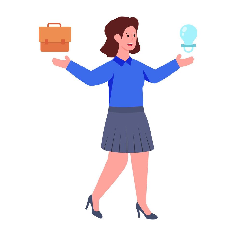 Conceptual design illustration of businesswoman vector