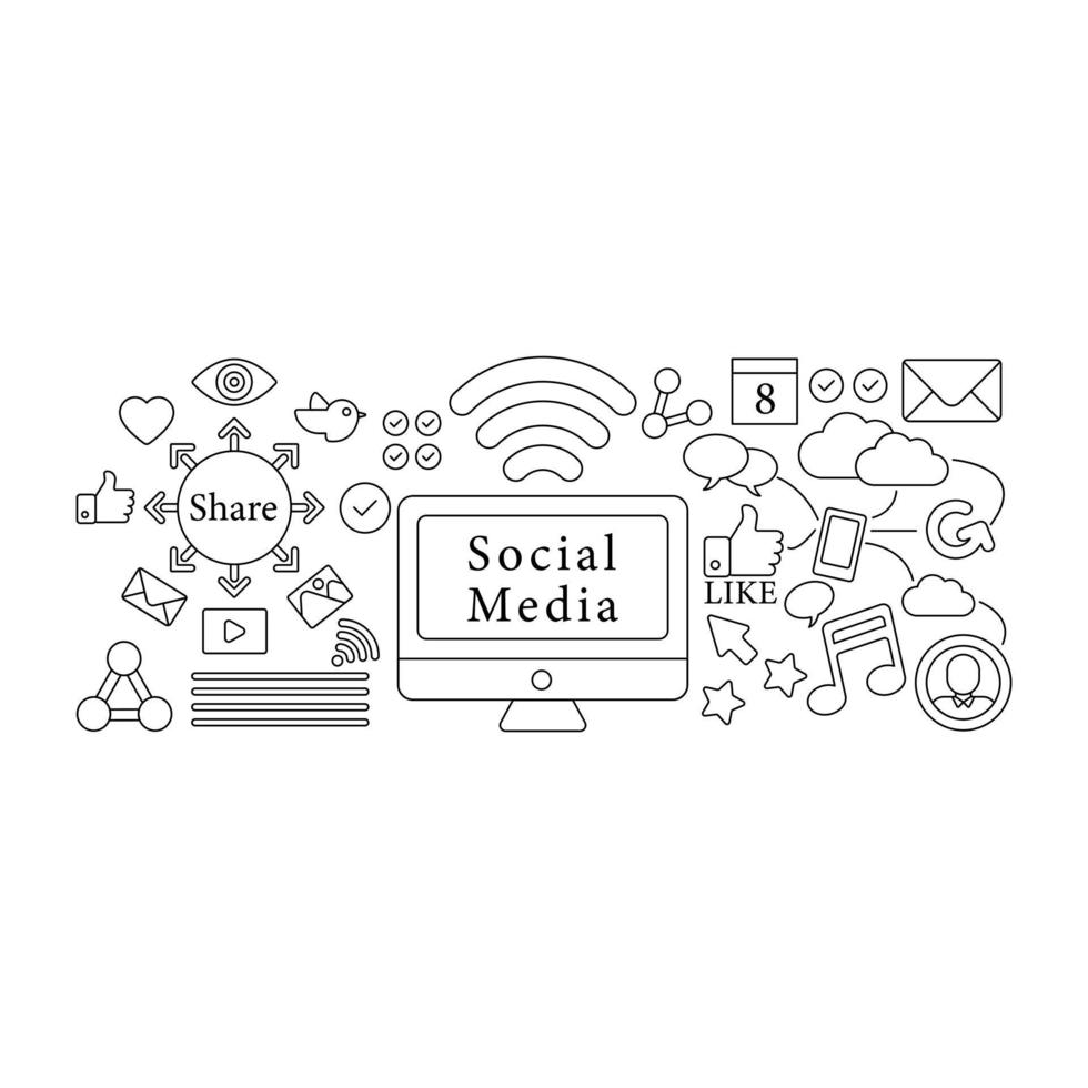 An editable design illustration of social media vector