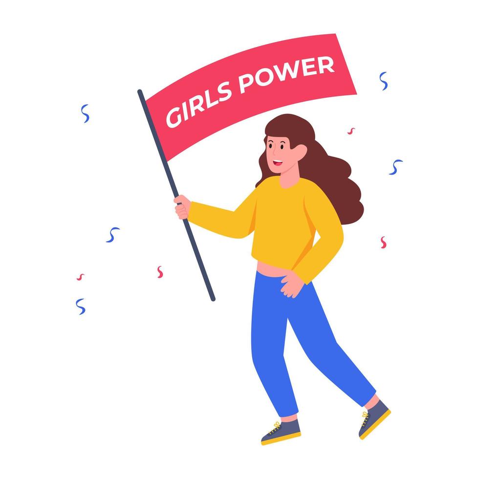 Perfect design illustration of girls power vector