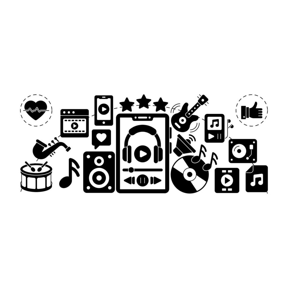 An editable design illustration of music vector