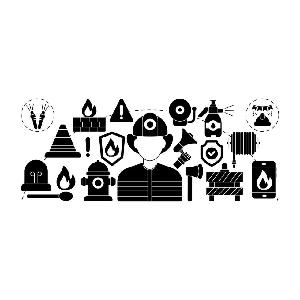 A perfect design illustration of firefighter vector