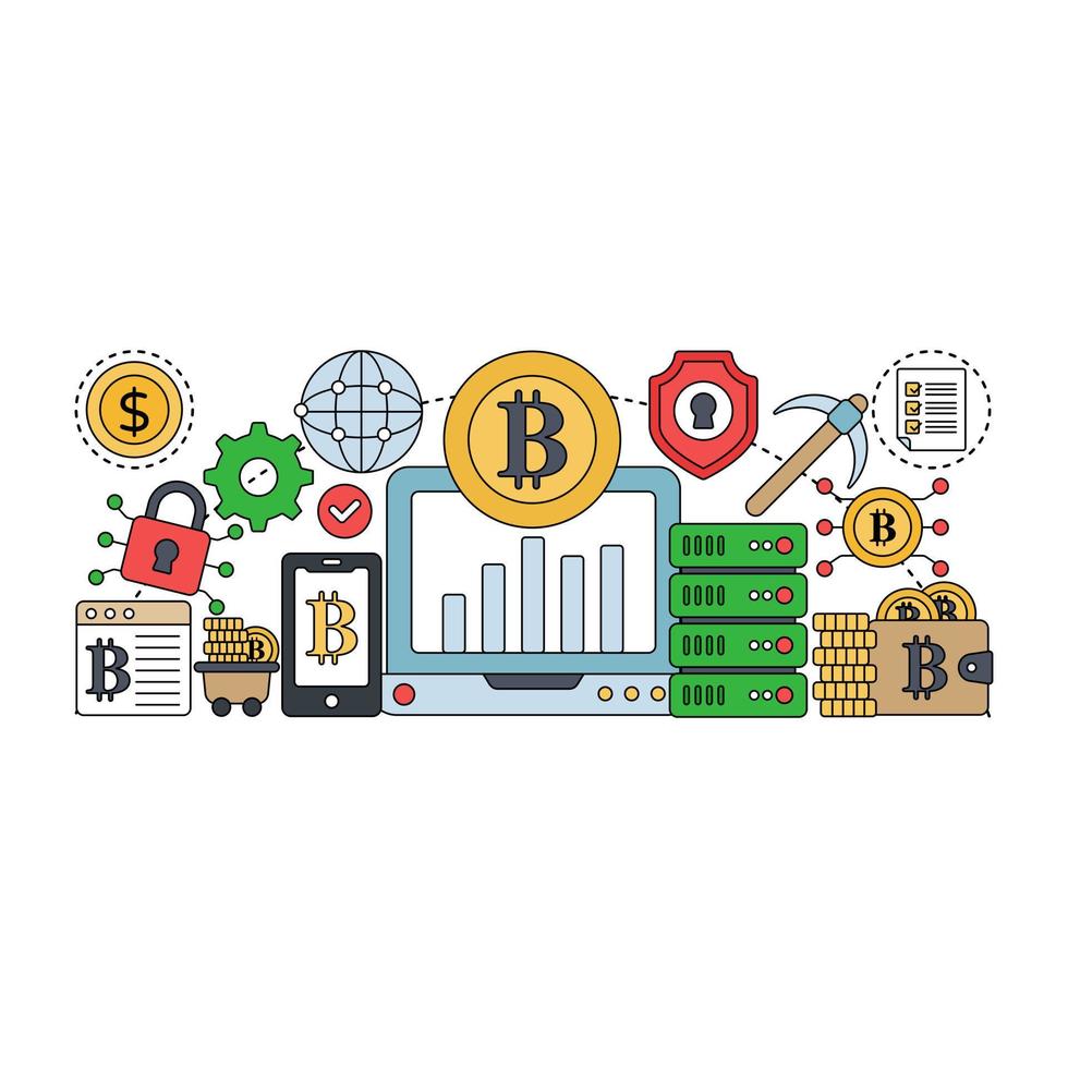 Unique design illustration of bitcoin vector