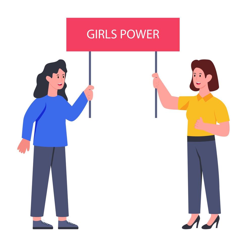 Perfect design illustration of girls power vector