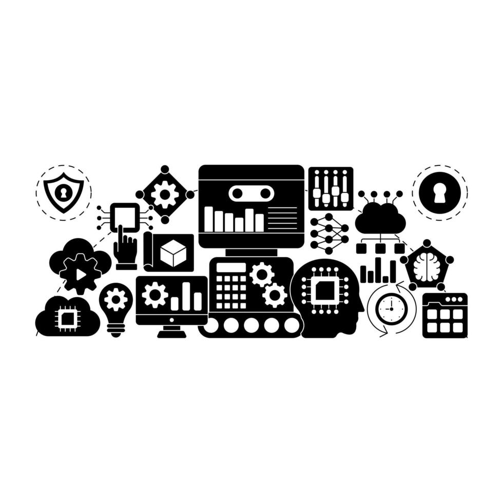 Business intelligence illustration in unique design vector