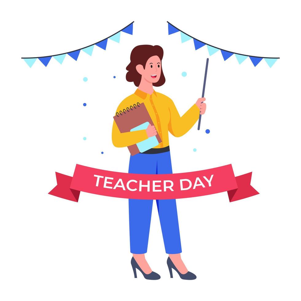 An illustration design of teacher day celebration vector