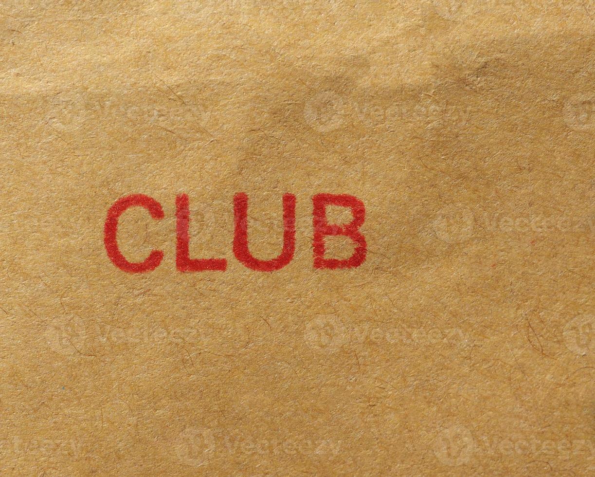Club stamp over paper photo
