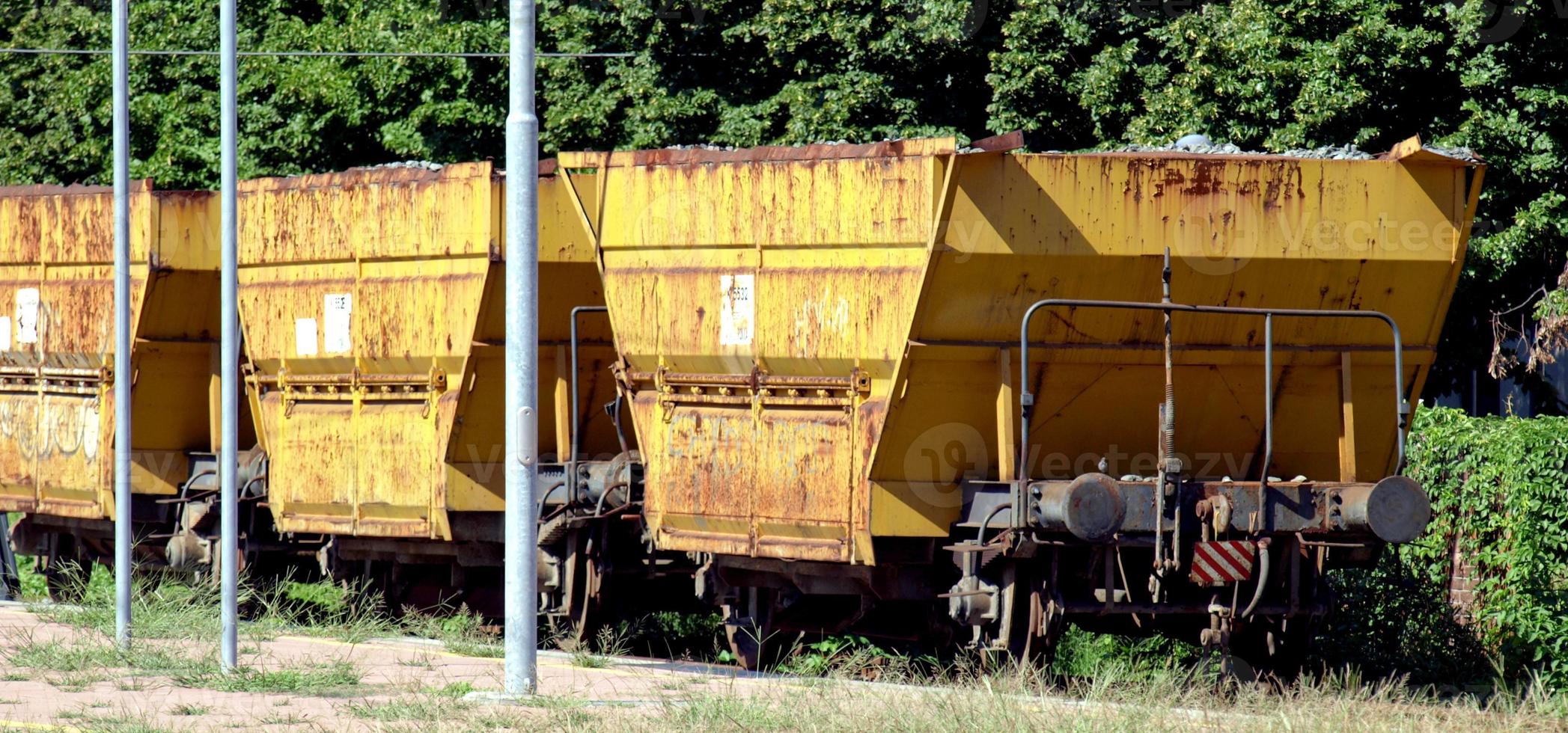 Cargo train wagons photo