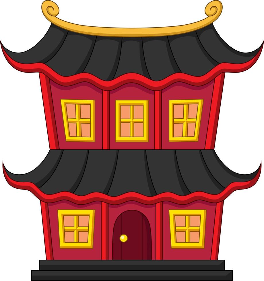 Chinese building on white background vector