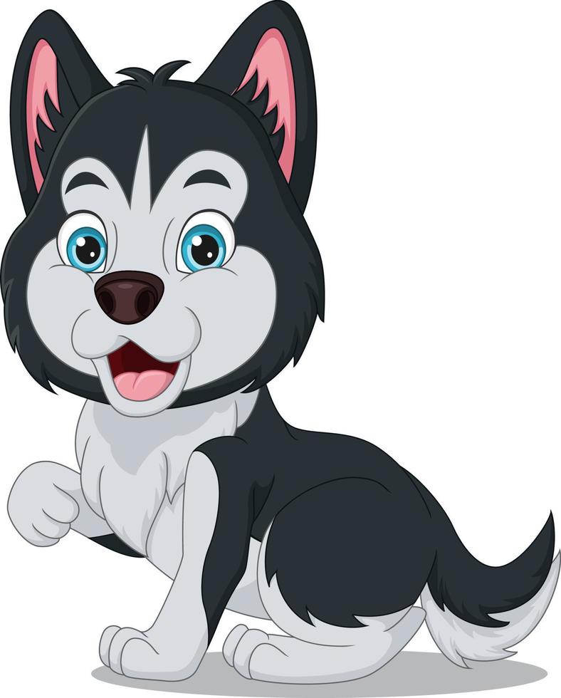 Cute baby dog cartoon on white background vector