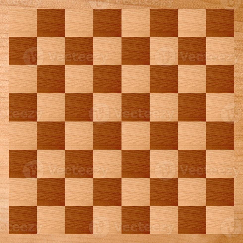 Empty wooden chessboard photo