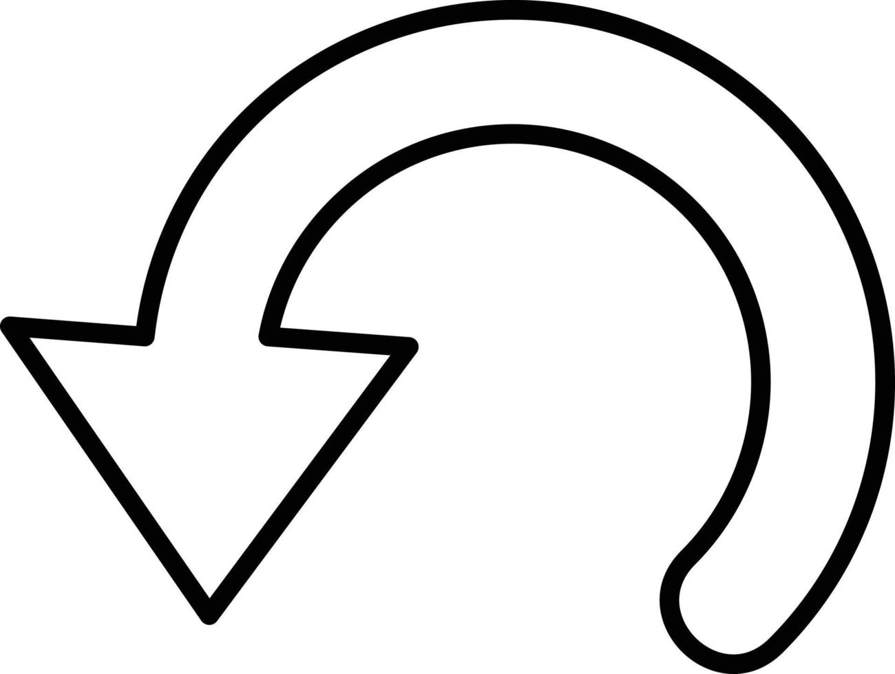 Curved Down Icon Style vector