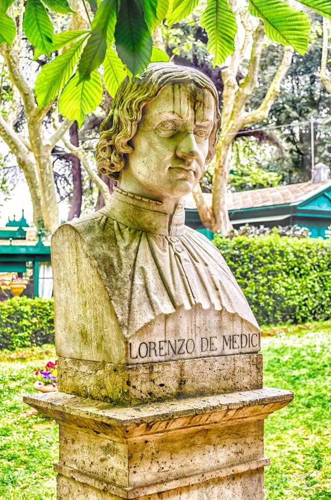 Bust statue of Lorenzo de' Medici, Villa Borghese, Rome, Italy photo