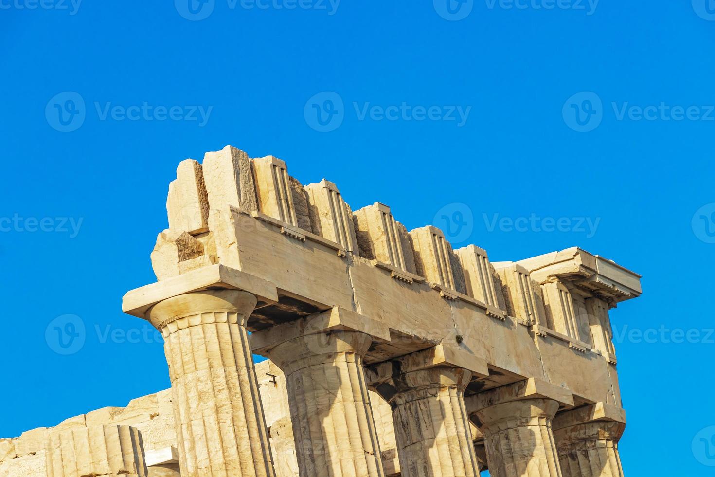 Acropolis of Athens ruins details sculptures Greeces capital Athens Greece. photo