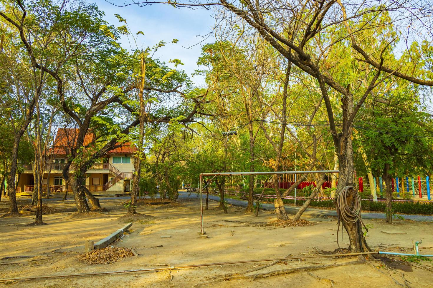 Children playground house and school natural park in Bangkok Thailand. photo