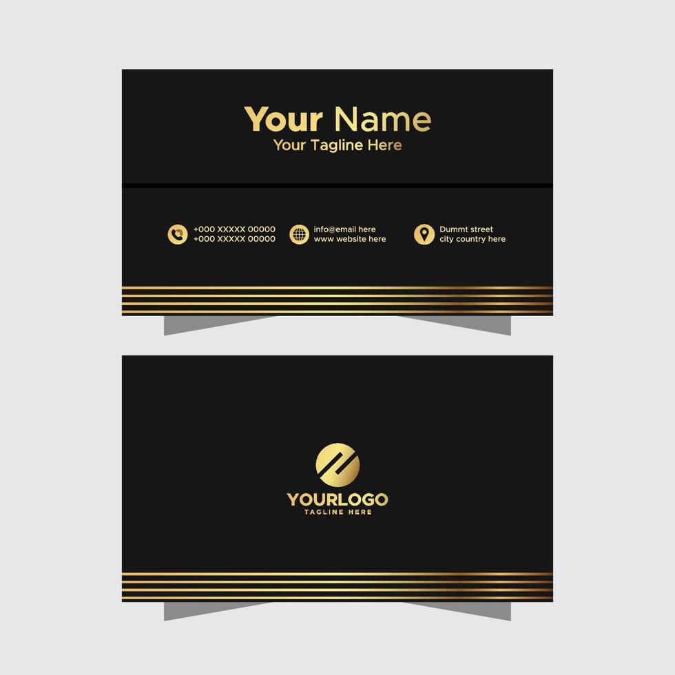Golden Black Business Card vector