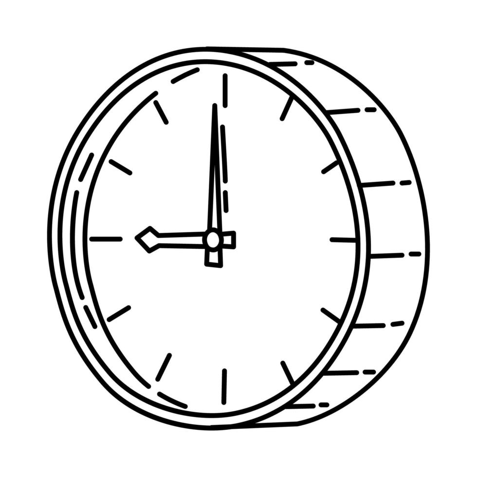 Wall Clock Icon. Doodle Hand Drawn or Outline Icon Style. vector