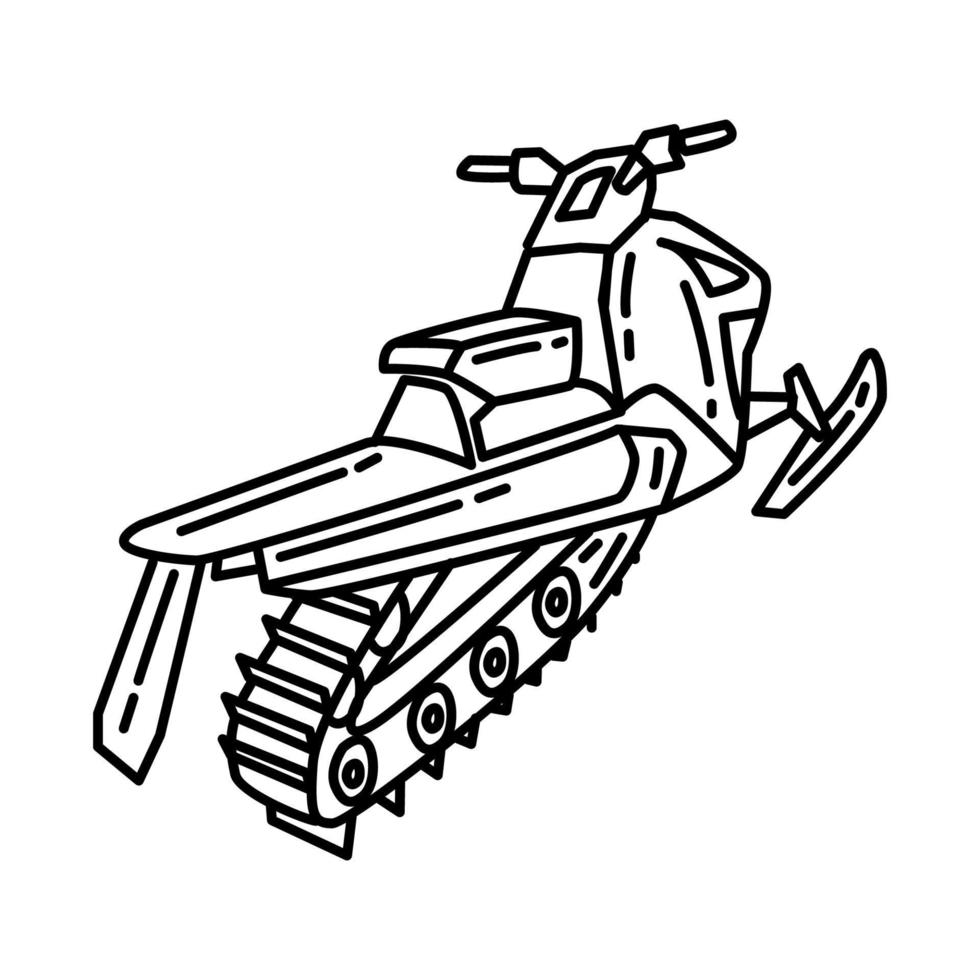 Drive a Snowmobile Icon. Doodle Hand Drawn or Outline Icon Style. vector