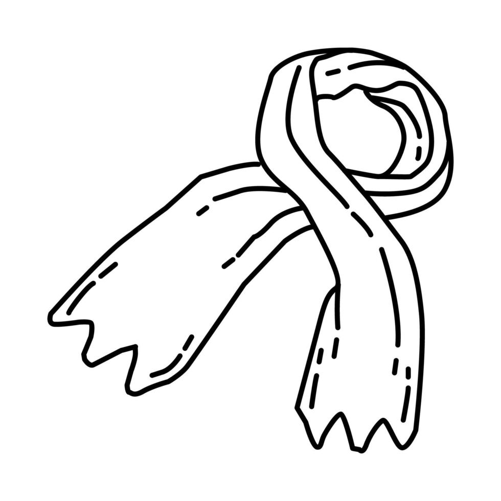 bufanda de invierno para el icono de los niños. garabato dibujado a mano o estilo de icono de contorno. vector
