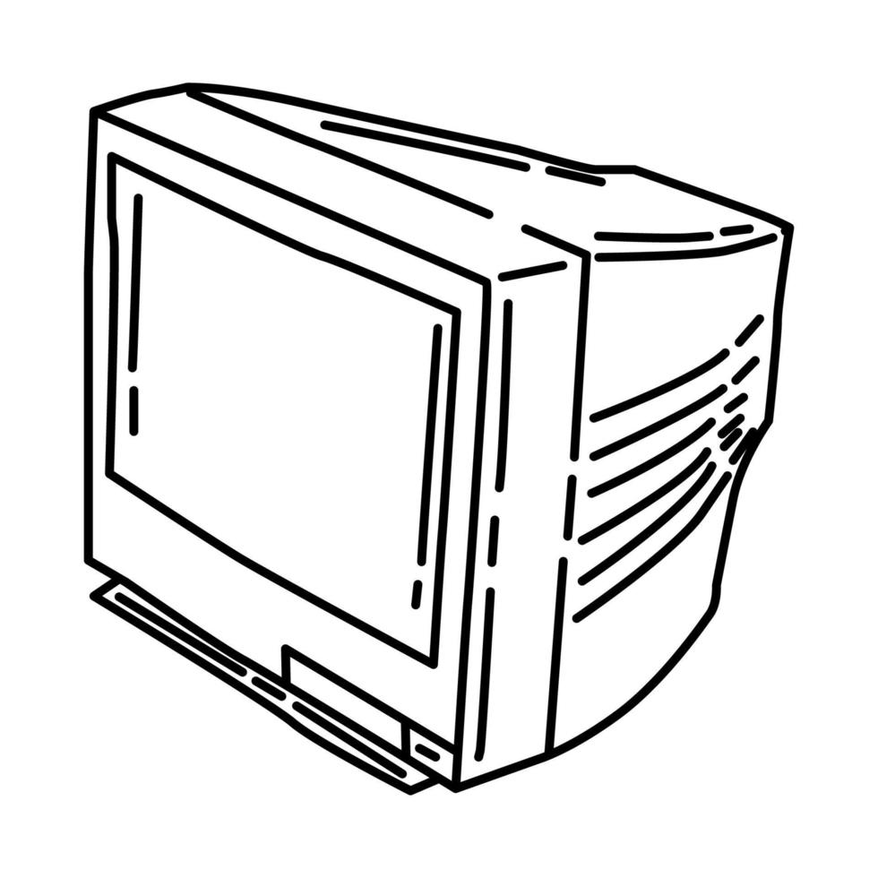 icono de la televisión. garabato dibujado a mano o estilo de icono de contorno. vector