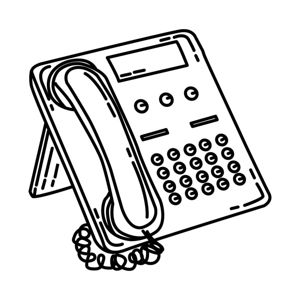 Telephone Icon. Doodle Hand Drawn or Outline Icon Style. vector