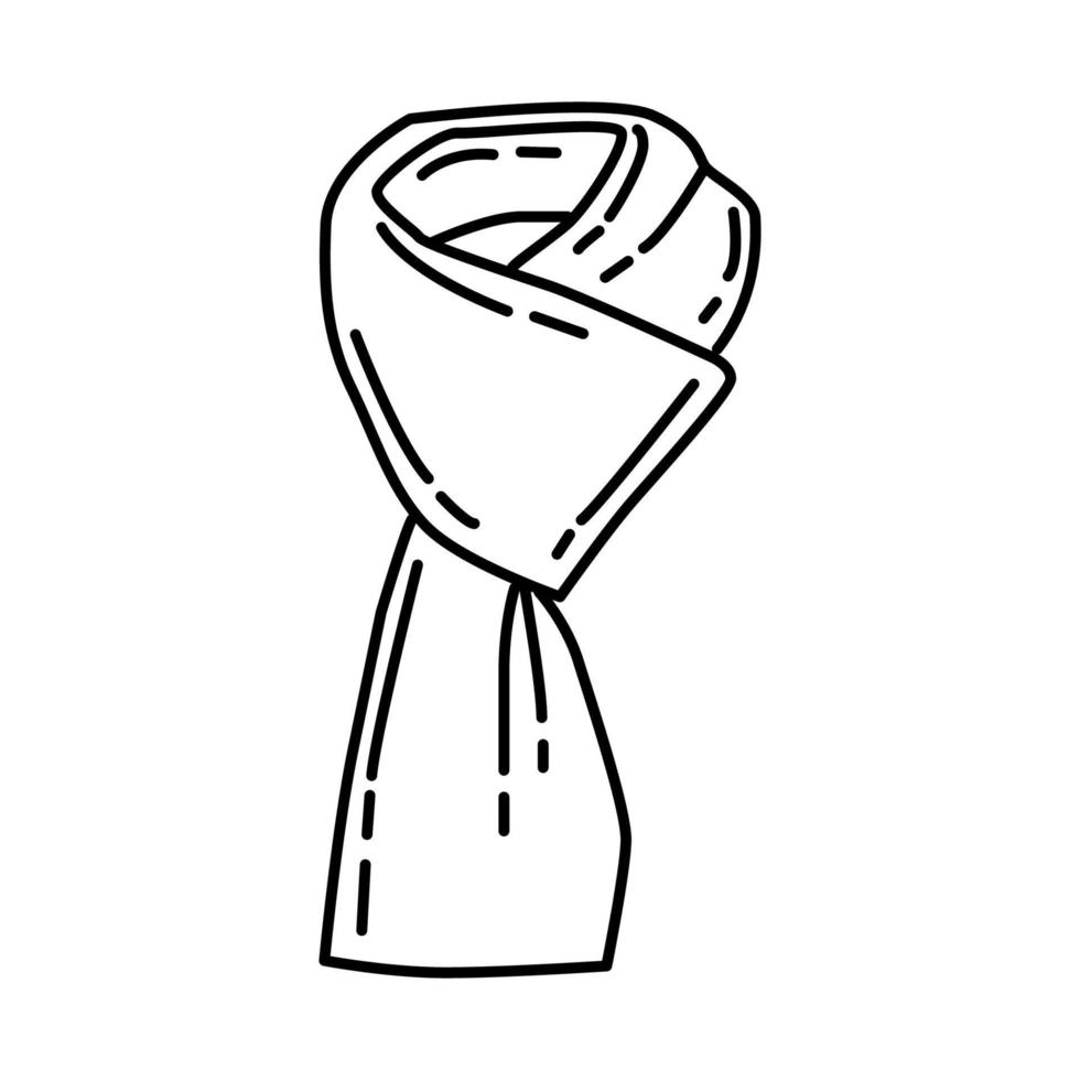 Winter Scarf for Men Icon. Doodle Hand Drawn or Outline Icon Style. vector