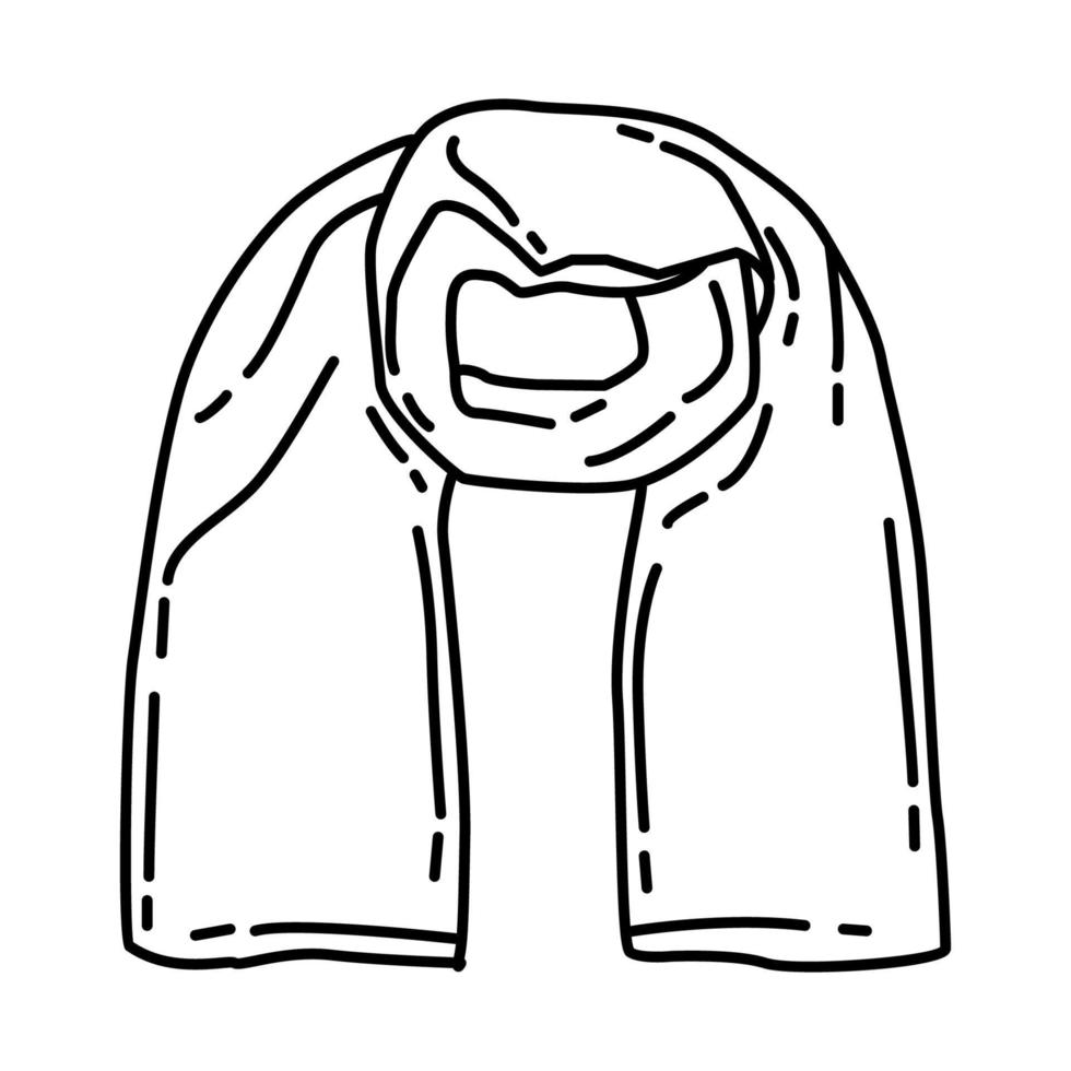 bufandas de invierno para el icono de los hombres. garabato dibujado a mano o estilo de icono de contorno. vector