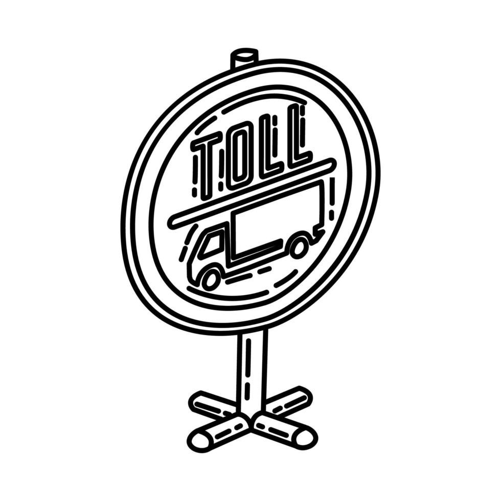 Toll Icon. Doodle Hand Drawn or Outline Icon Style. vector