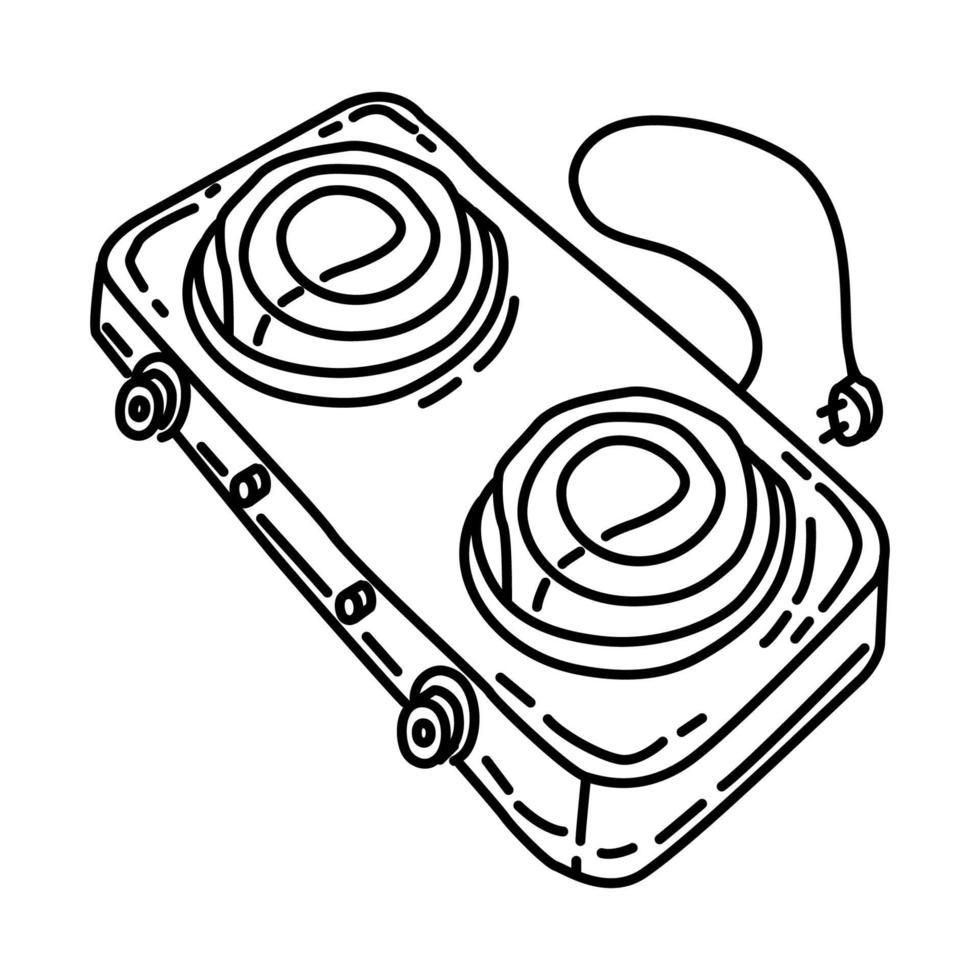 icono de estufa eléctrica. garabato dibujado a mano o estilo de icono de contorno. vector