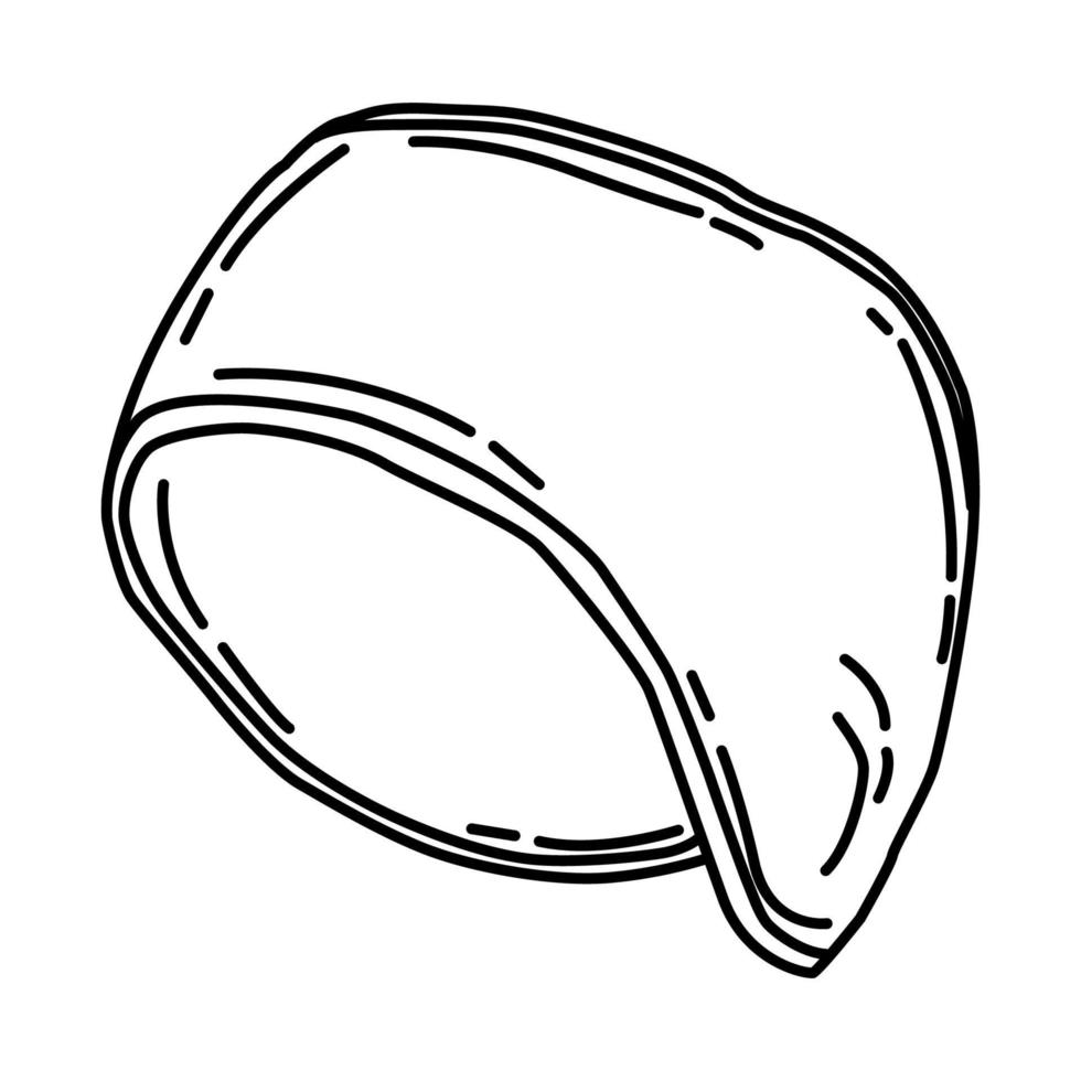 Diadema calentadora de orejas de invierno para icono de hombre. garabato dibujado a mano o estilo de icono de contorno. vector