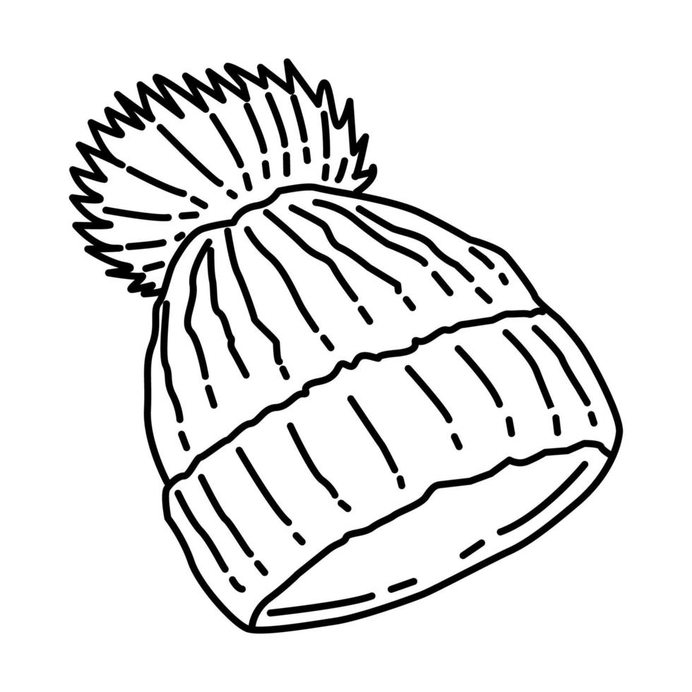 Winter Beanie for Women Icon. Doodle Hand Drawn or Outline Icon Style. vector