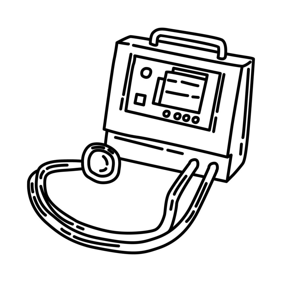 Portable Ventilator Machine Icon. Doodle Hand Drawn or Outline Icon Style. vector