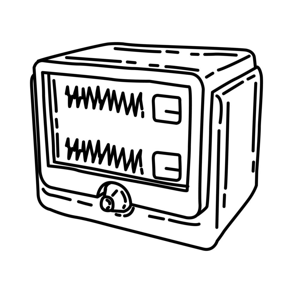 Cardiac Monitoring Machine Icon. Doodle Hand Drawn or Outline Icon Style. vector