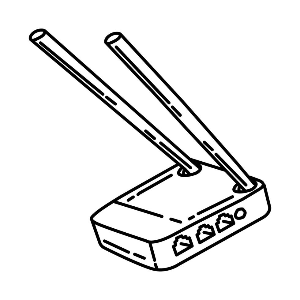 Mini Router Icon. Doodle Hand Drawn or Outline Icon Style. vector