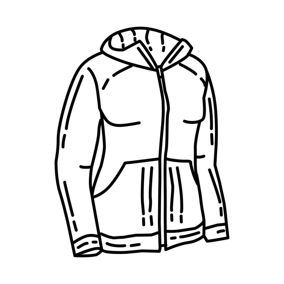 Winter Fleece Jackets for Women Icon. Doodle Hand Drawn or Outline Icon Style. vector