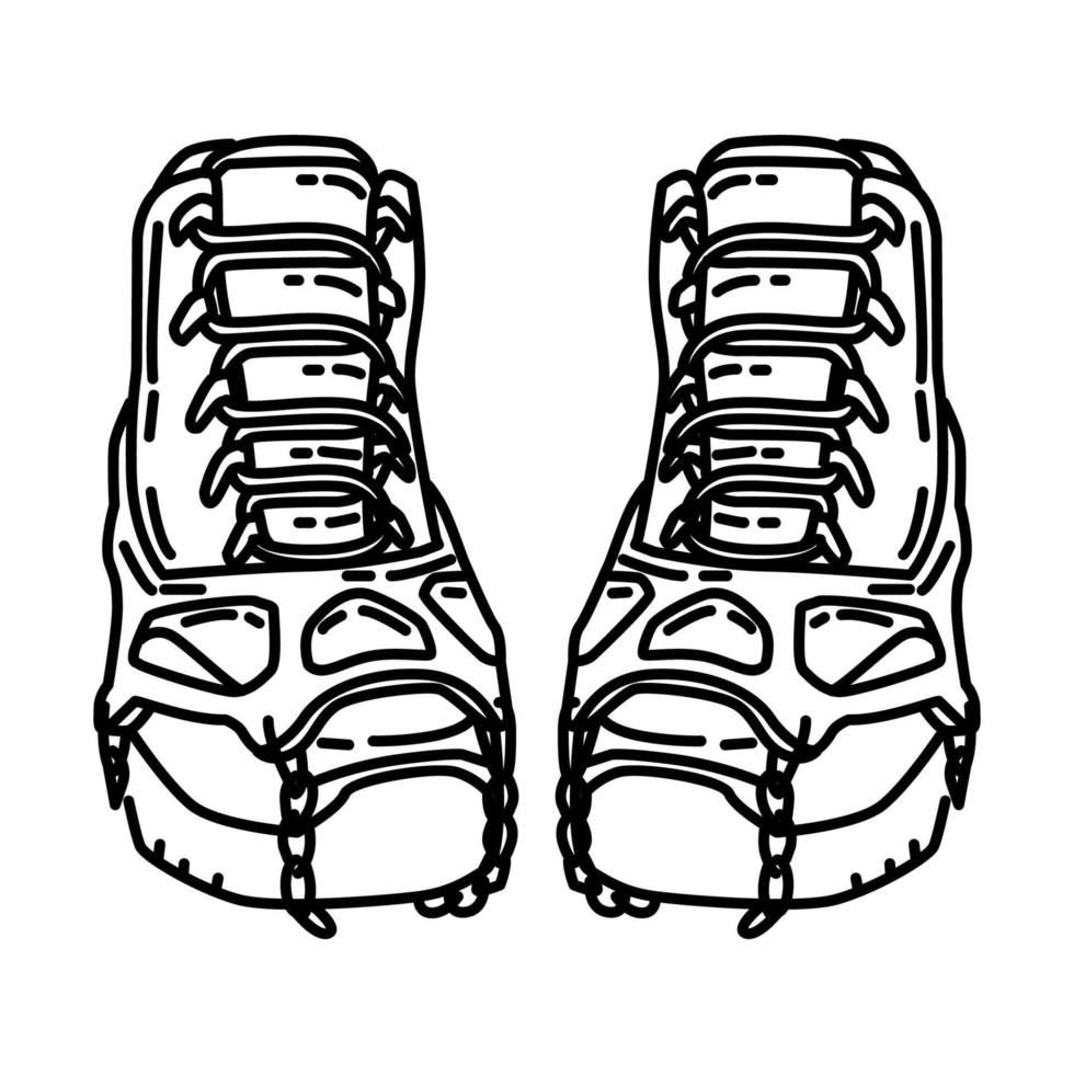 Winter Hiking Gear Icon. Doodle Hand Drawn or Outline Icon Style. vector