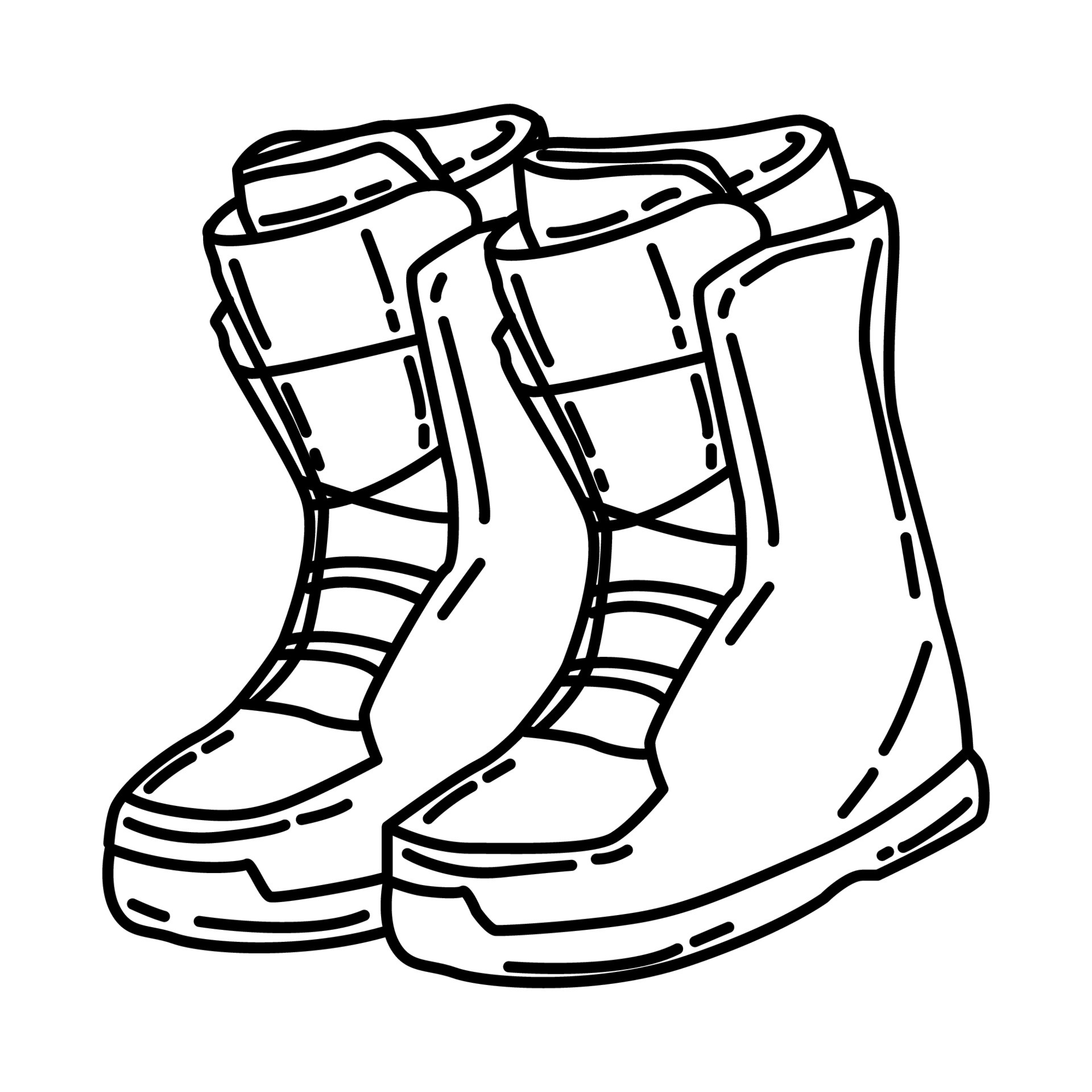 Winter Snowboarding Boots for Men Icon. Doodle Hand Drawn or Outline ...