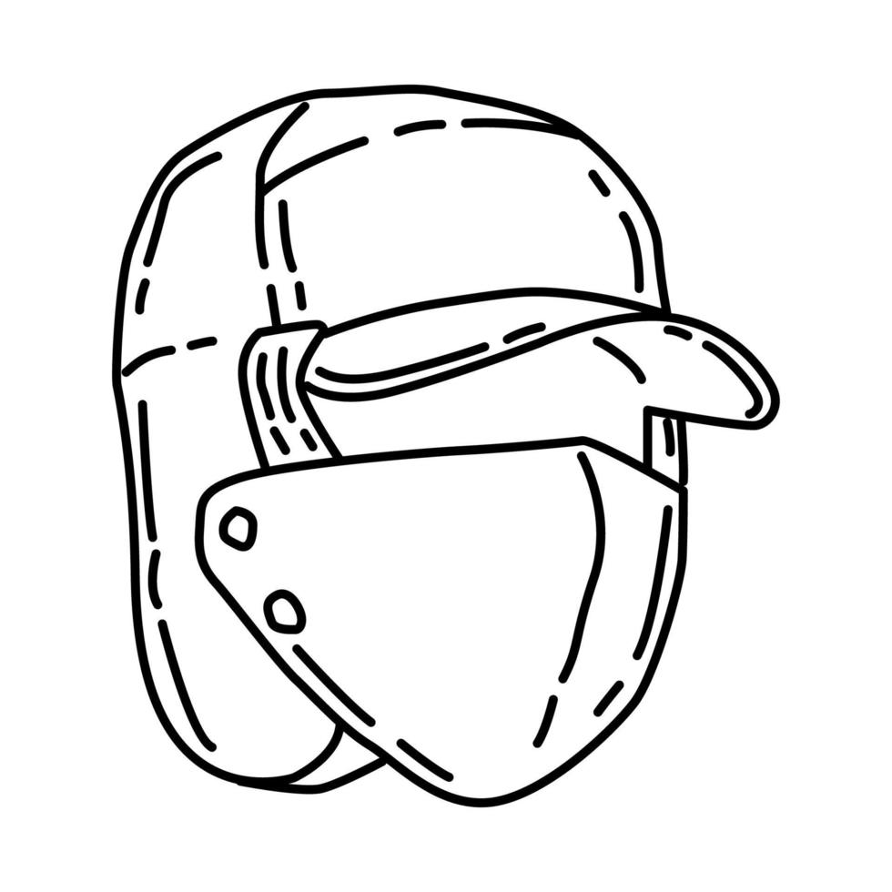 icono de gorra de snowboard de invierno para hombres. garabato dibujado a mano o estilo de icono de contorno. vector