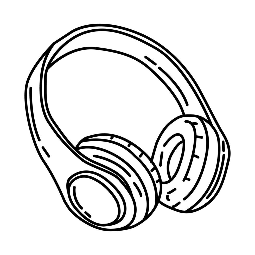 icono inalámbrico de auriculares. garabato dibujado a mano o estilo de icono de contorno. vector