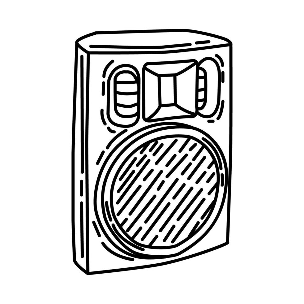 icono de altavoz activo. garabato dibujado a mano o estilo de icono de contorno. vector