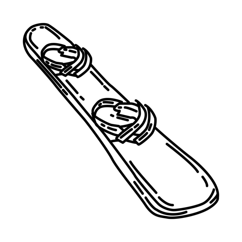 Winter Snowboarding Board for Kids Icon. Doodle Hand Drawn or Outline Icon Style. vector