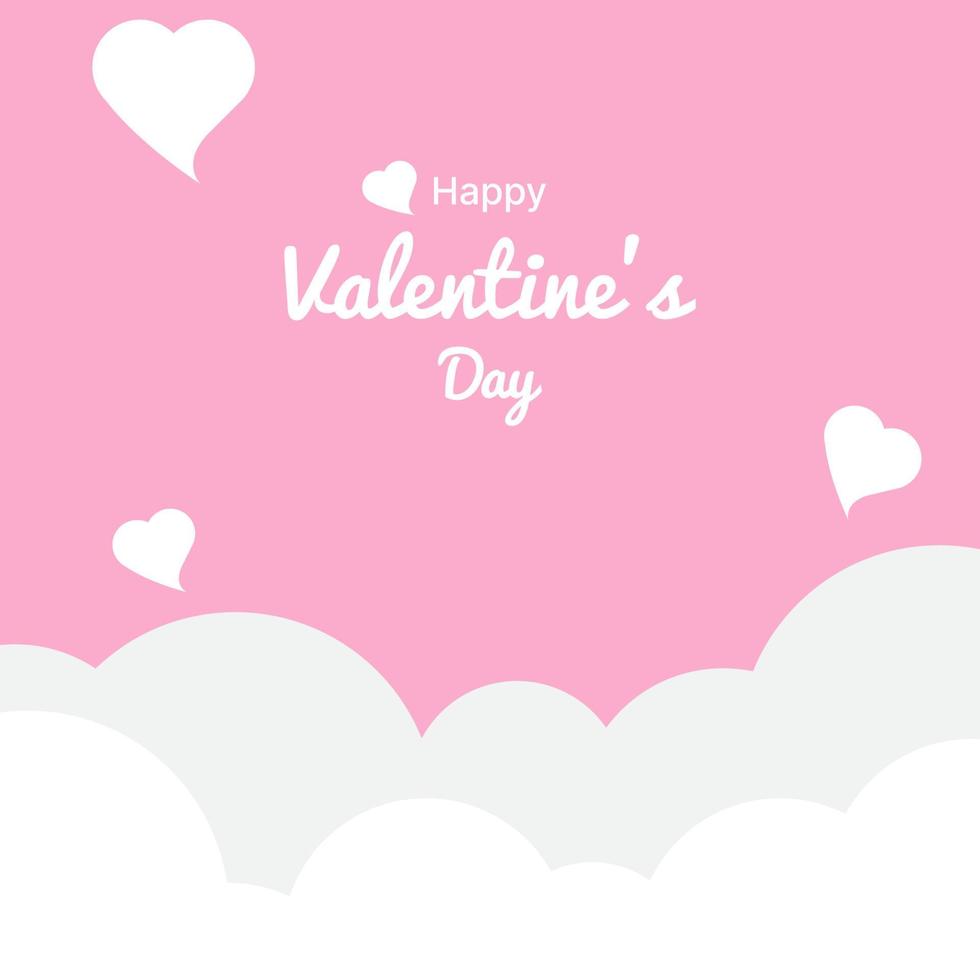 valentine's day greeting card design template with cloud.vector illustration vector