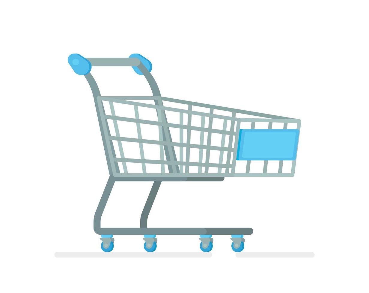 Vector illustration of an isolated shopping cart on a white background.