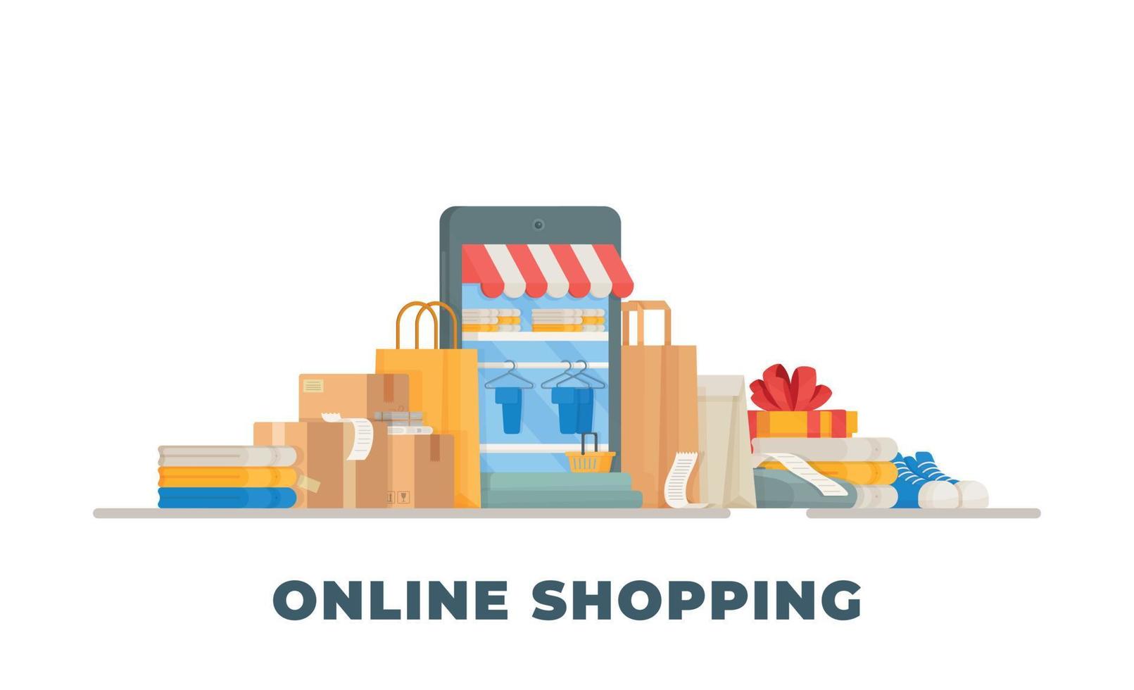 Vector illustration of the store's website.