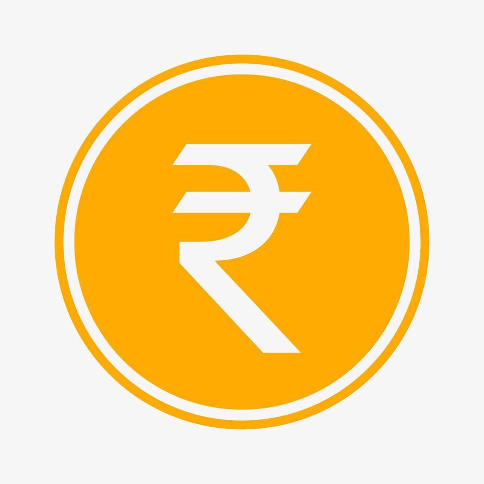 Rupee icon. Indian currency symbol. Vector illustration. Coin symbol.