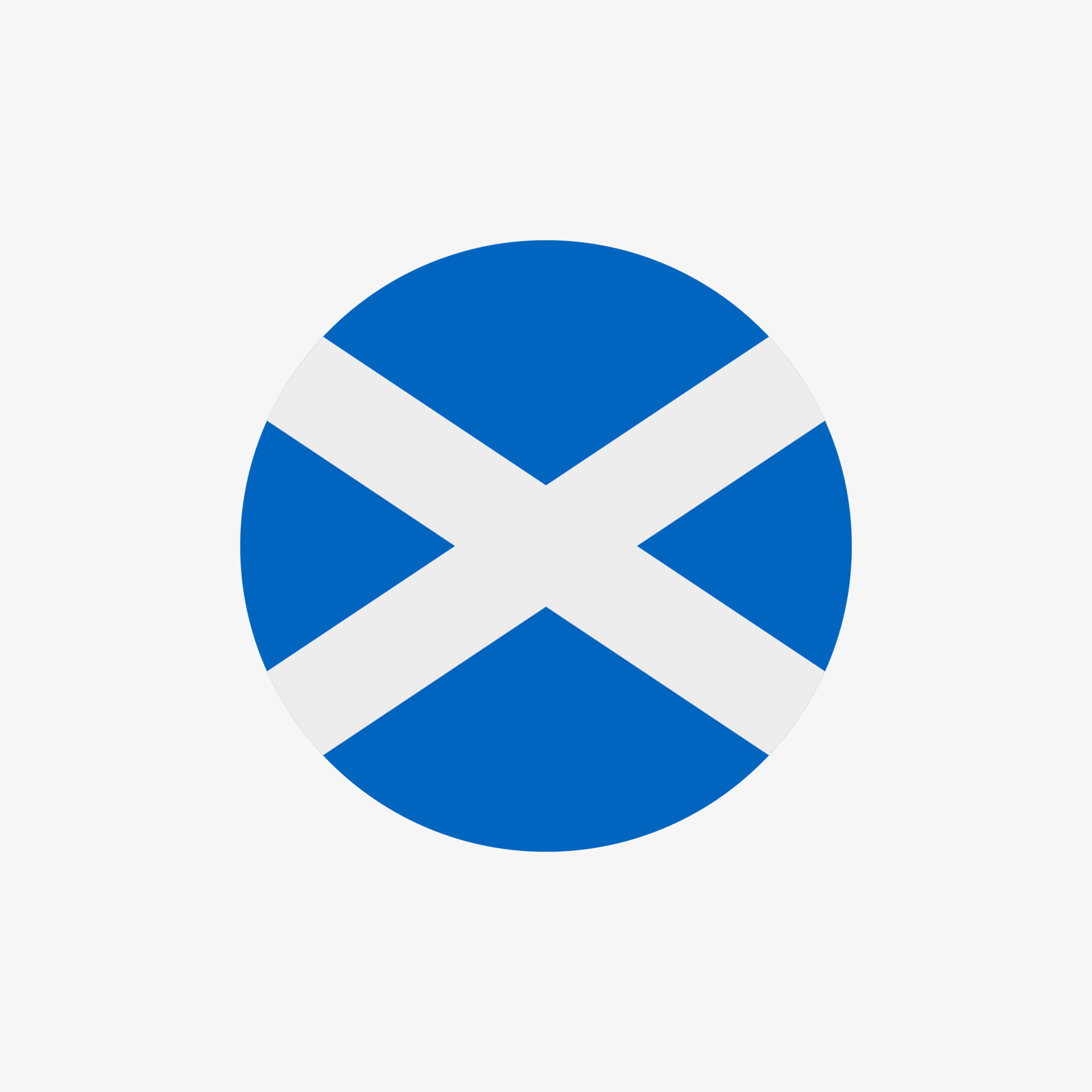 Round Scottish flag vector icon isolated on white background. The flag