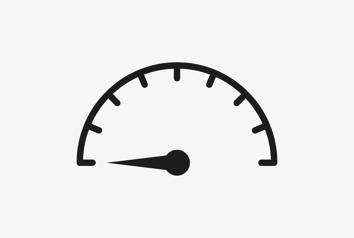 Tachometer, speedometer vector icon. Performance measurement symbol. Flat illustration.