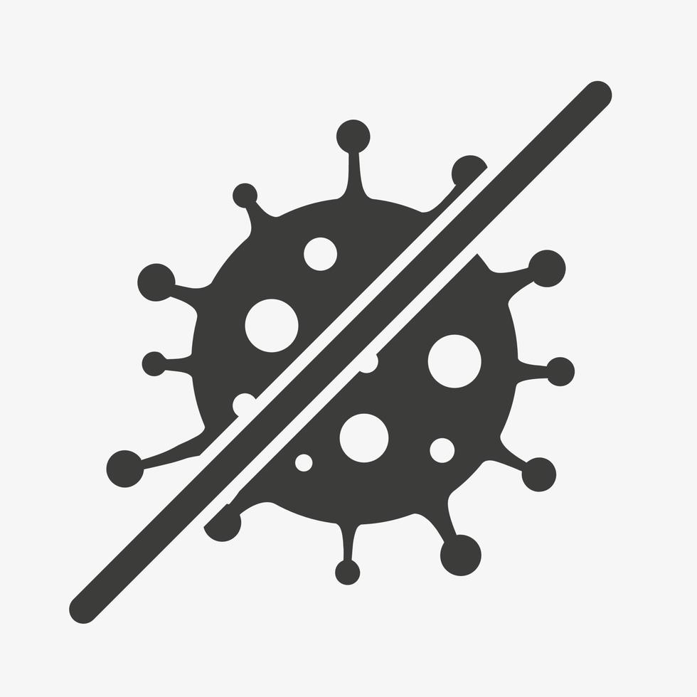 Crossed virus icon. Avoid viral infection vector