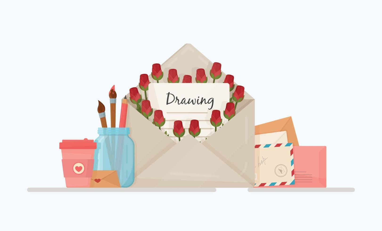 postal, saludos el 8 de marzo o el día de san valentín. vector