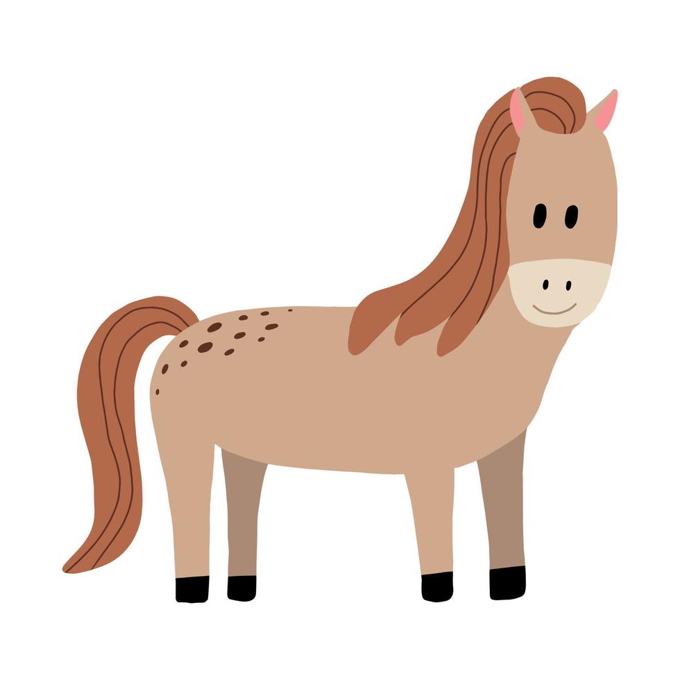 ilustración vectorial de un lindo caballo caballo. caballo aislado en un fondo blanco. vector