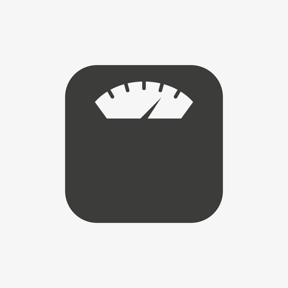 Body weight measurer sign. Weight scale vector icon isolated on white background.
